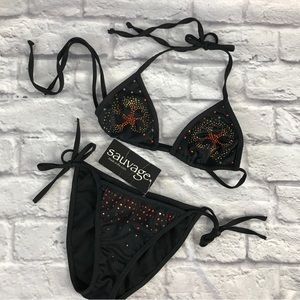 Vintage Sauvage‎ Rhinestone Bikini